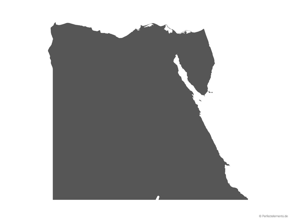 Vektor-Landkarte von Ägypten (Einfarbig)
