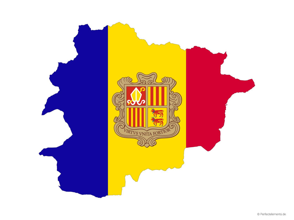 Vektor-Landkarte von Andorra (Flagge)
