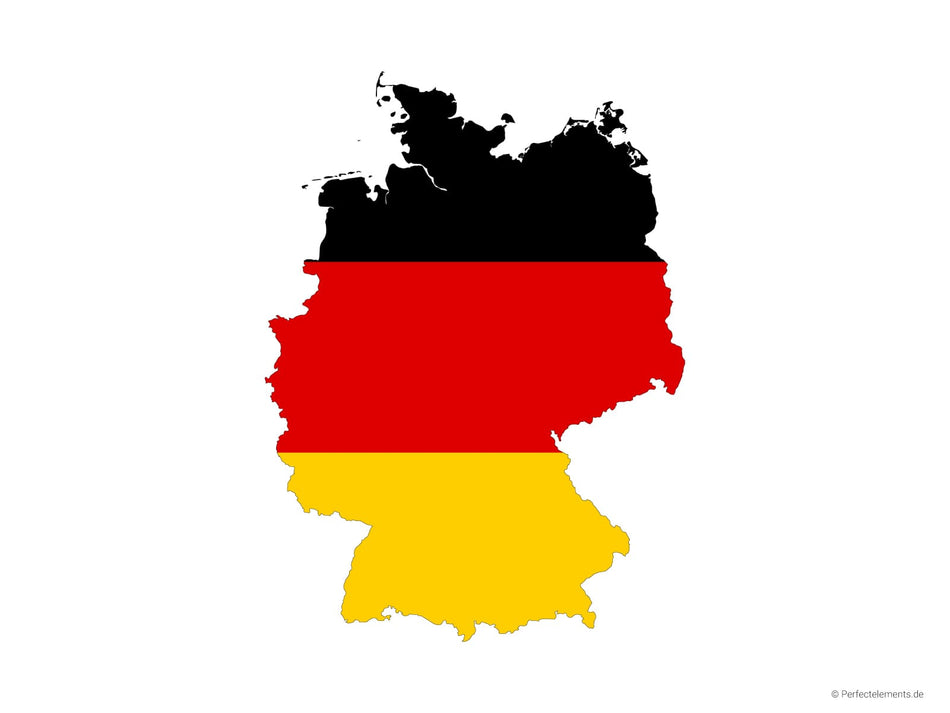 Vektor-Landkarte von Deutschland (Flagge)
