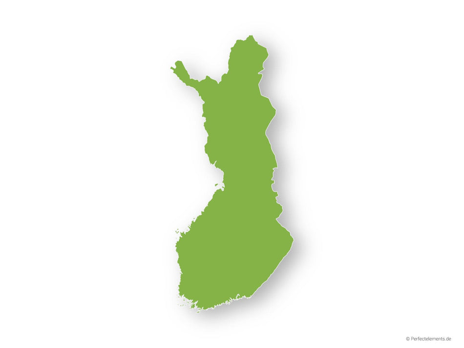Vektor-Landkarte von Finnland (Schlagschatten)