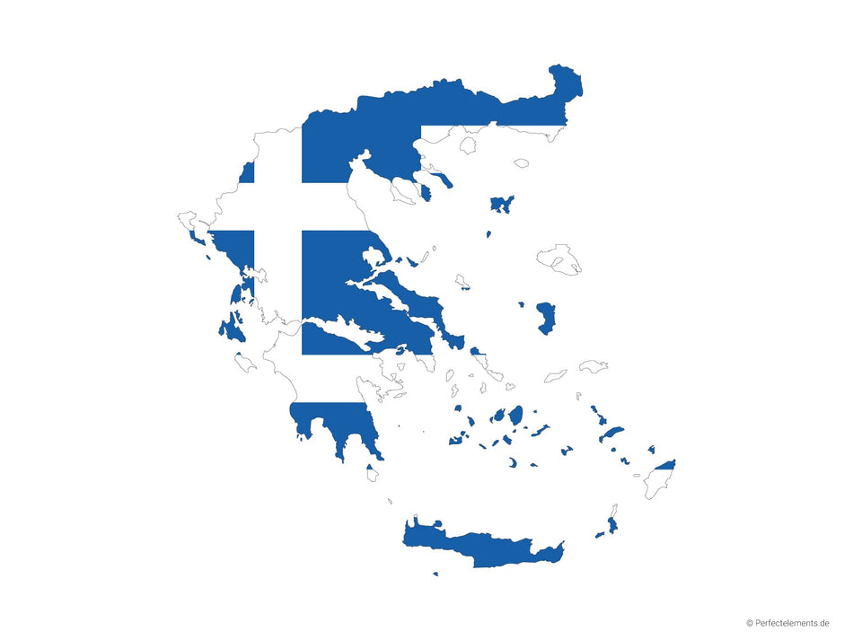 Vektor-Landkarte von Griechenland (Flagge)
