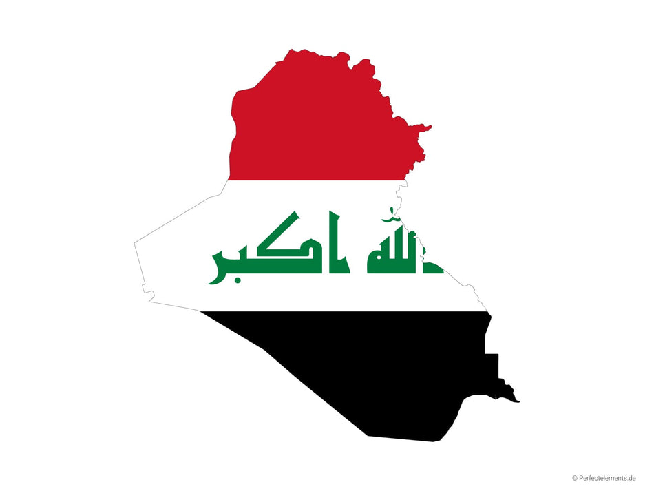 Vektor-Landkarte vom Irak (Flagge)