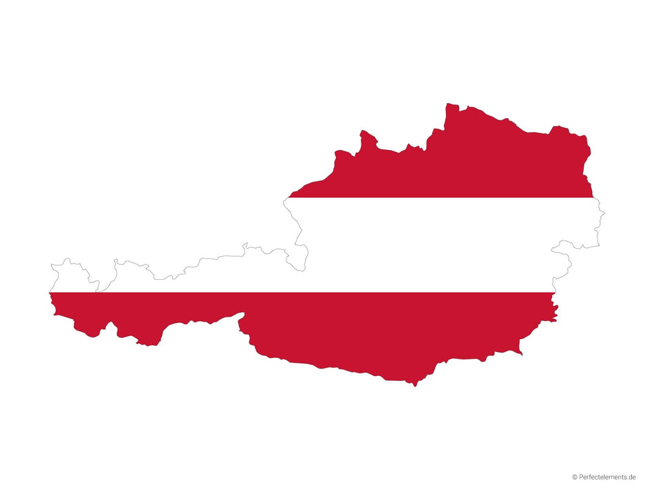 Vektor-Landkarte von Österreich (Flagge)