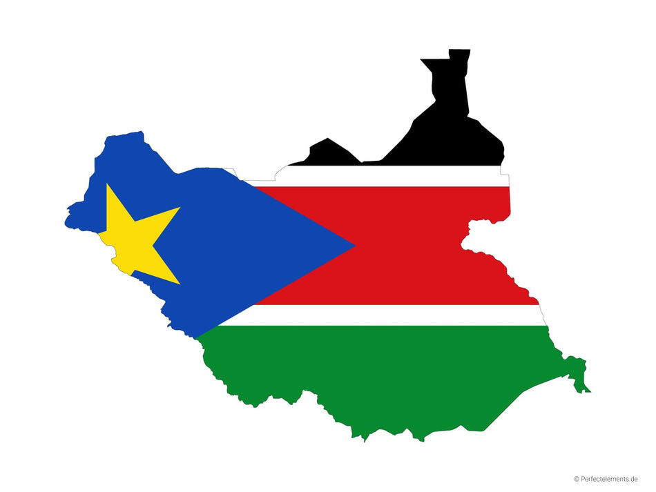 Vektor-Landkarte vom Südsudan (Flagge)