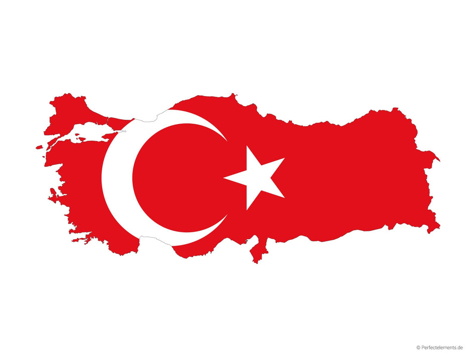 Vektor-Landkarte der Türkei (Flagge)