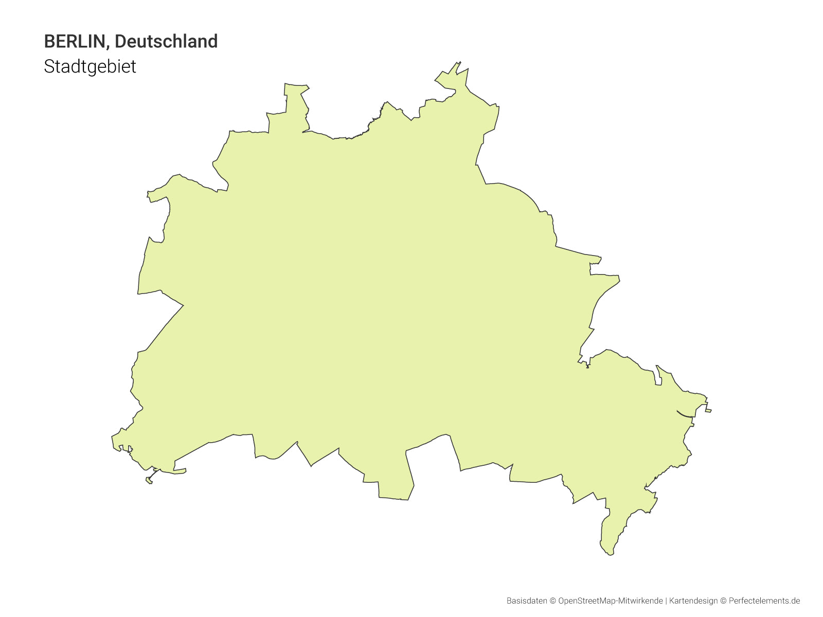 Vektor-Stadtkarte mit dem Stadtgebiet von Berlin