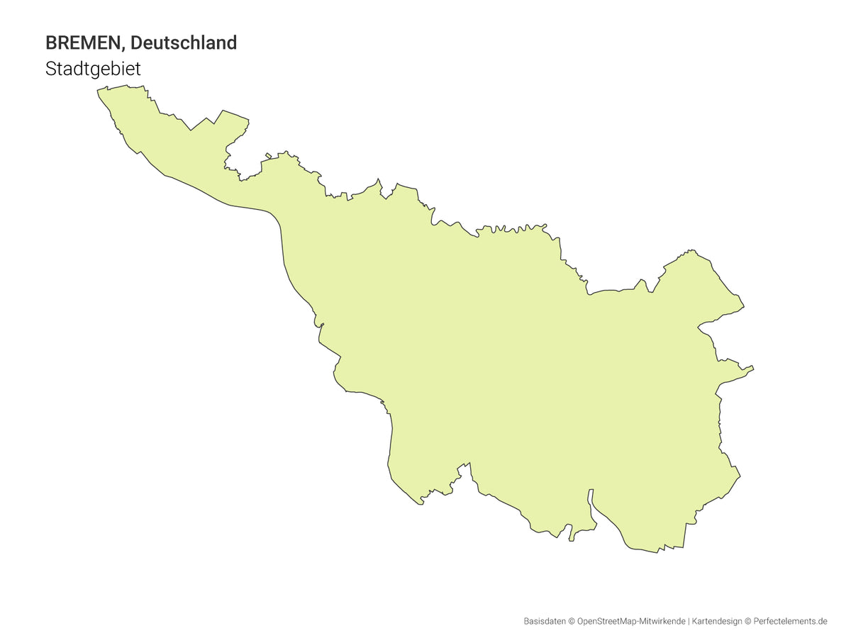 Vektor-Stadtkarte mit dem Stadtgebiet von Bremen