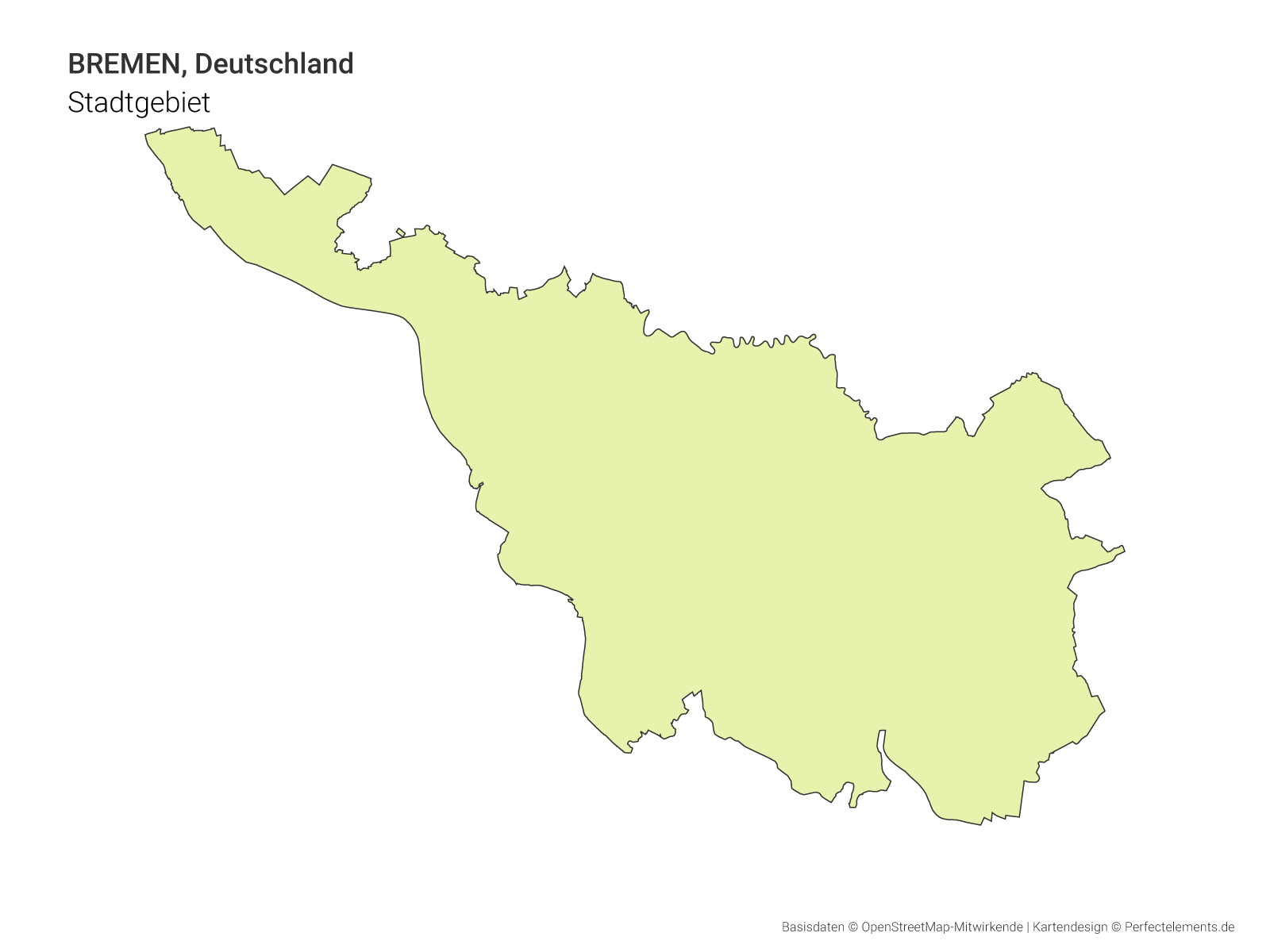 Vektor-Stadtkarte mit dem Stadtgebiet von Bremen