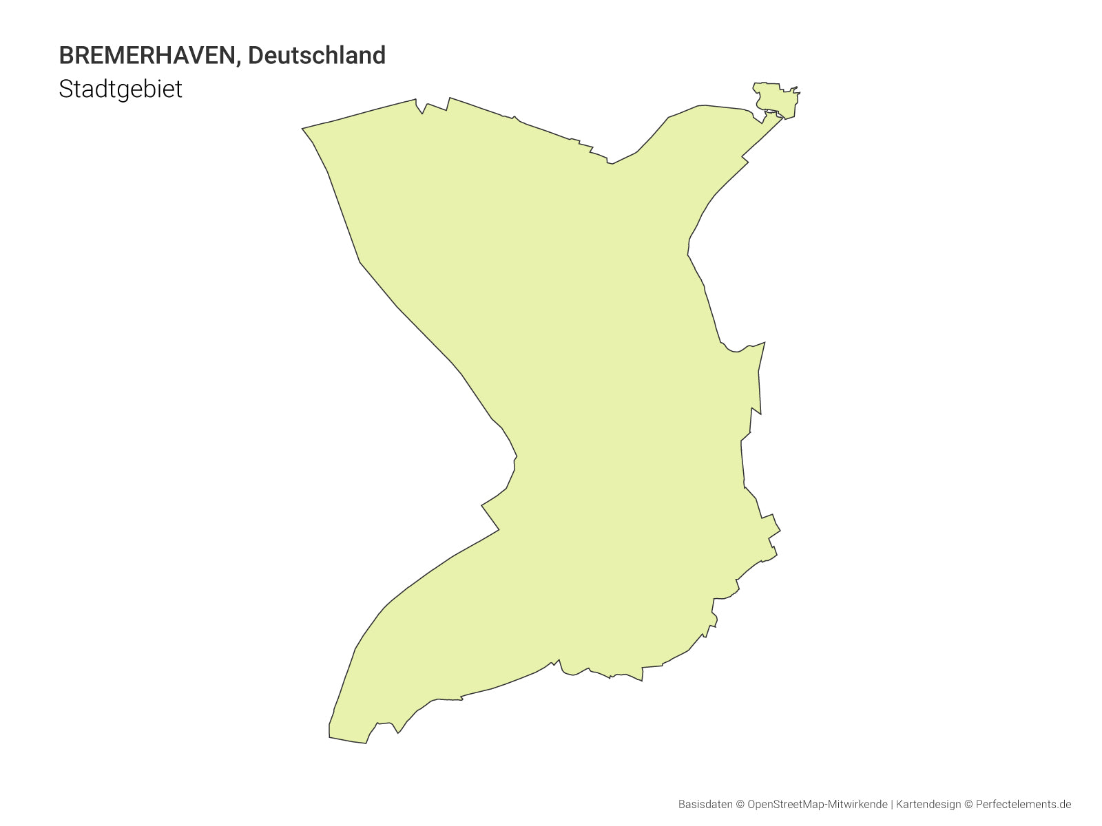 Vektor-Stadtkarte mit dem Stadtgebiet von Bremerhaven