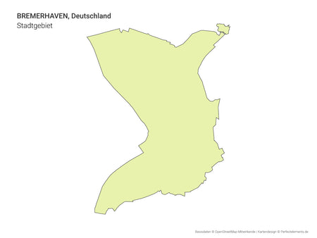 Vektor-Stadtkarte mit dem Stadtgebiet von Bremerhaven