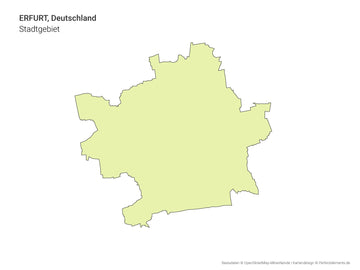 Vektor-Stadtkarte mit dem Stadtgebiet von Erfurt