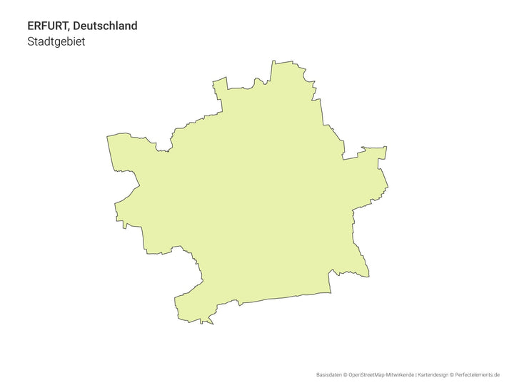 Vektor-Stadtkarte mit dem Stadtgebiet von Erfurt