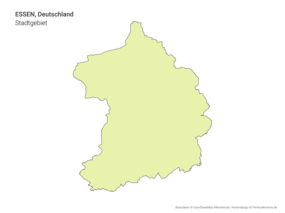 Vektor-Stadtkarte mit dem Stadtgebiet von Essen