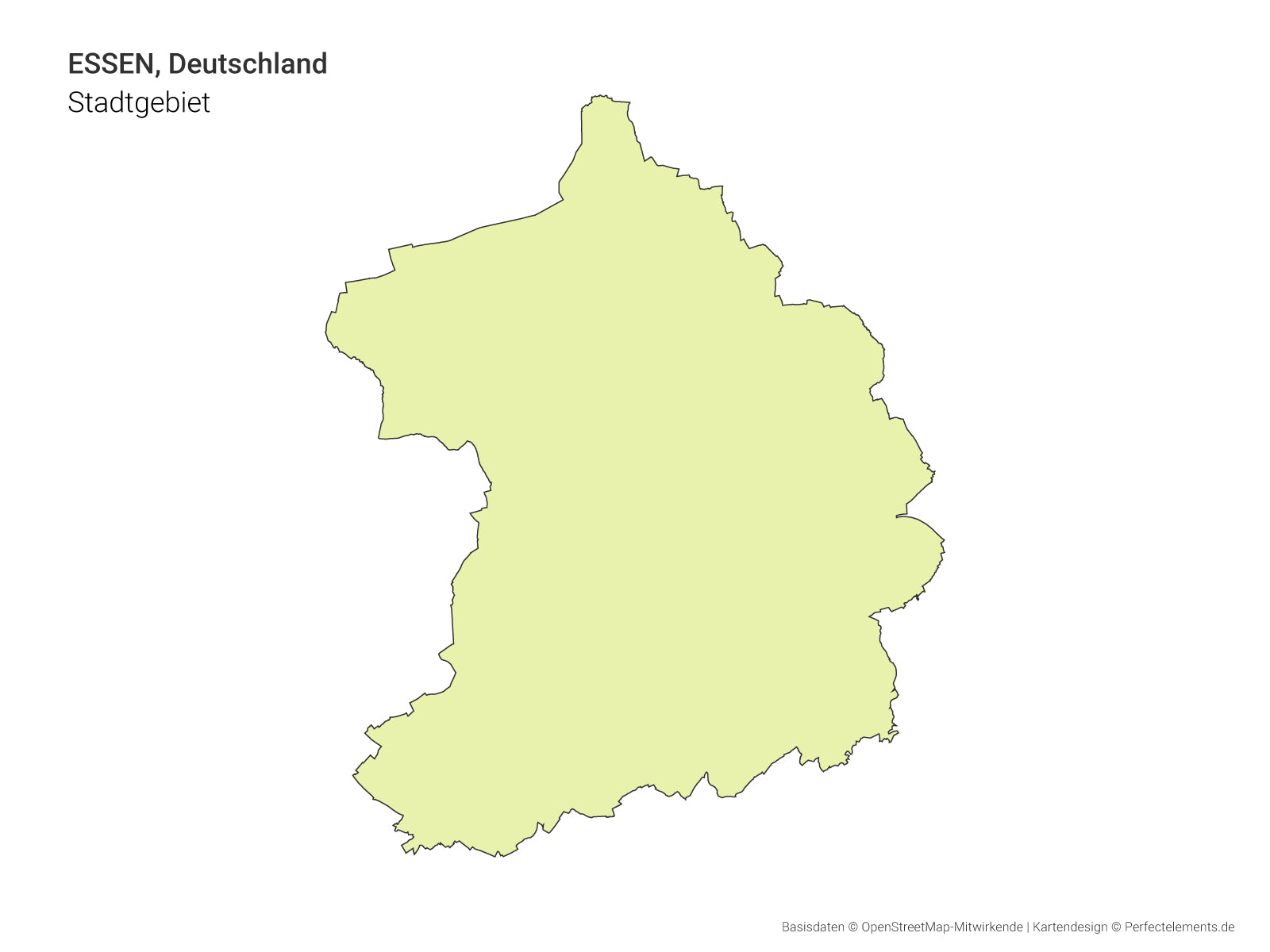 Vektor-Stadtkarte mit dem Stadtgebiet von Essen