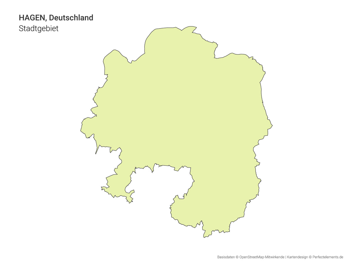 Vektor-Stadtkarte mit dem Stadtgebiet von Hagen