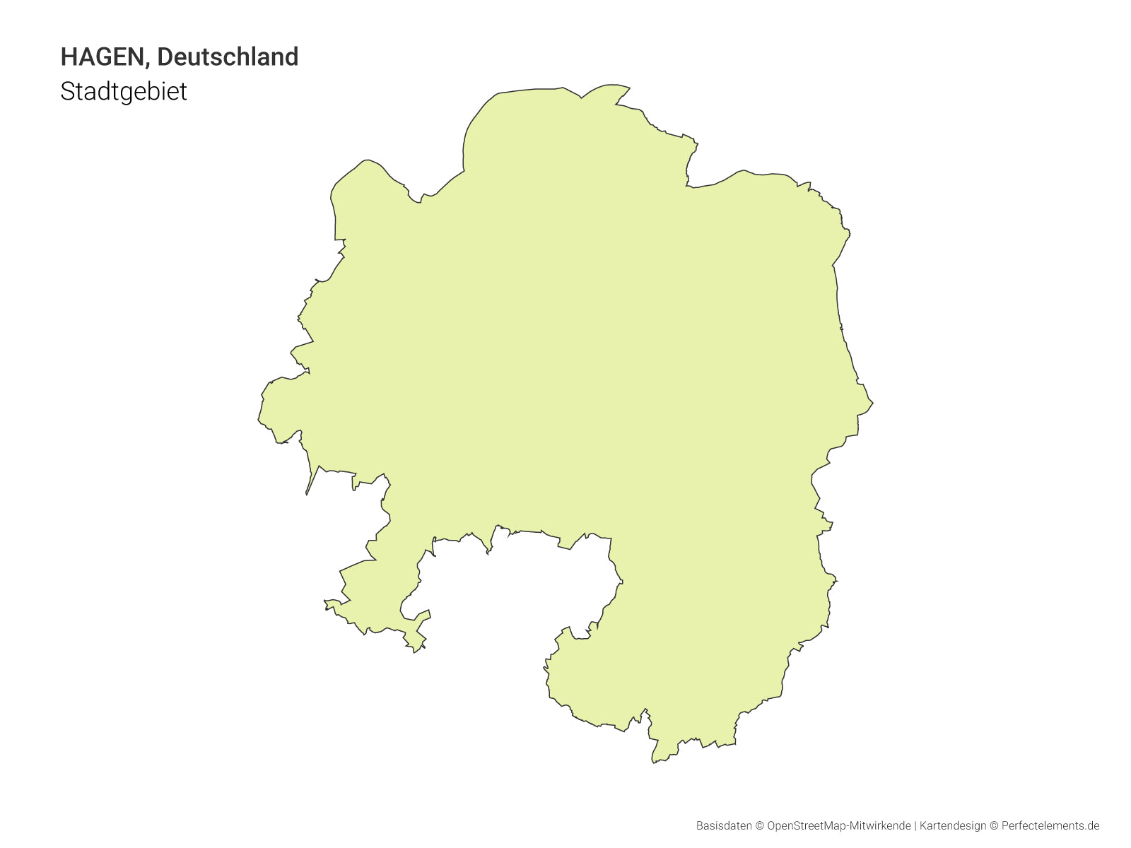 Vektor-Stadtkarte mit dem Stadtgebiet von Hagen