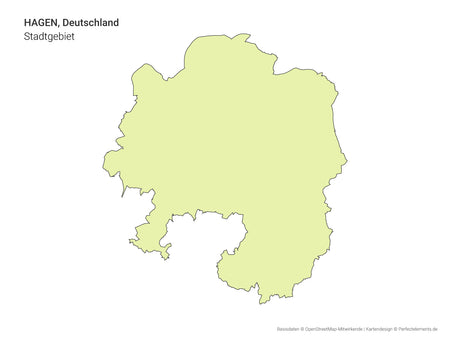 Vektor-Stadtkarte mit dem Stadtgebiet von Hagen