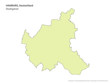 Vektor-Stadtkarte mit dem Stadtgebiet von Hamburg