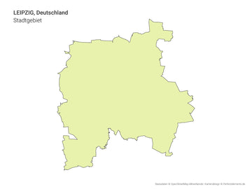 Vektor-Stadtkarte mit dem Stadtgebiet von Leipzig