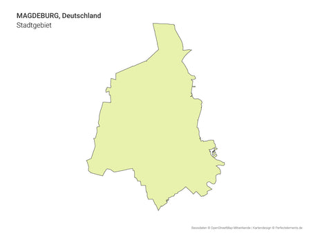 Vektor-Stadtkarte mit dem Stadtgebiet von Magdeburg