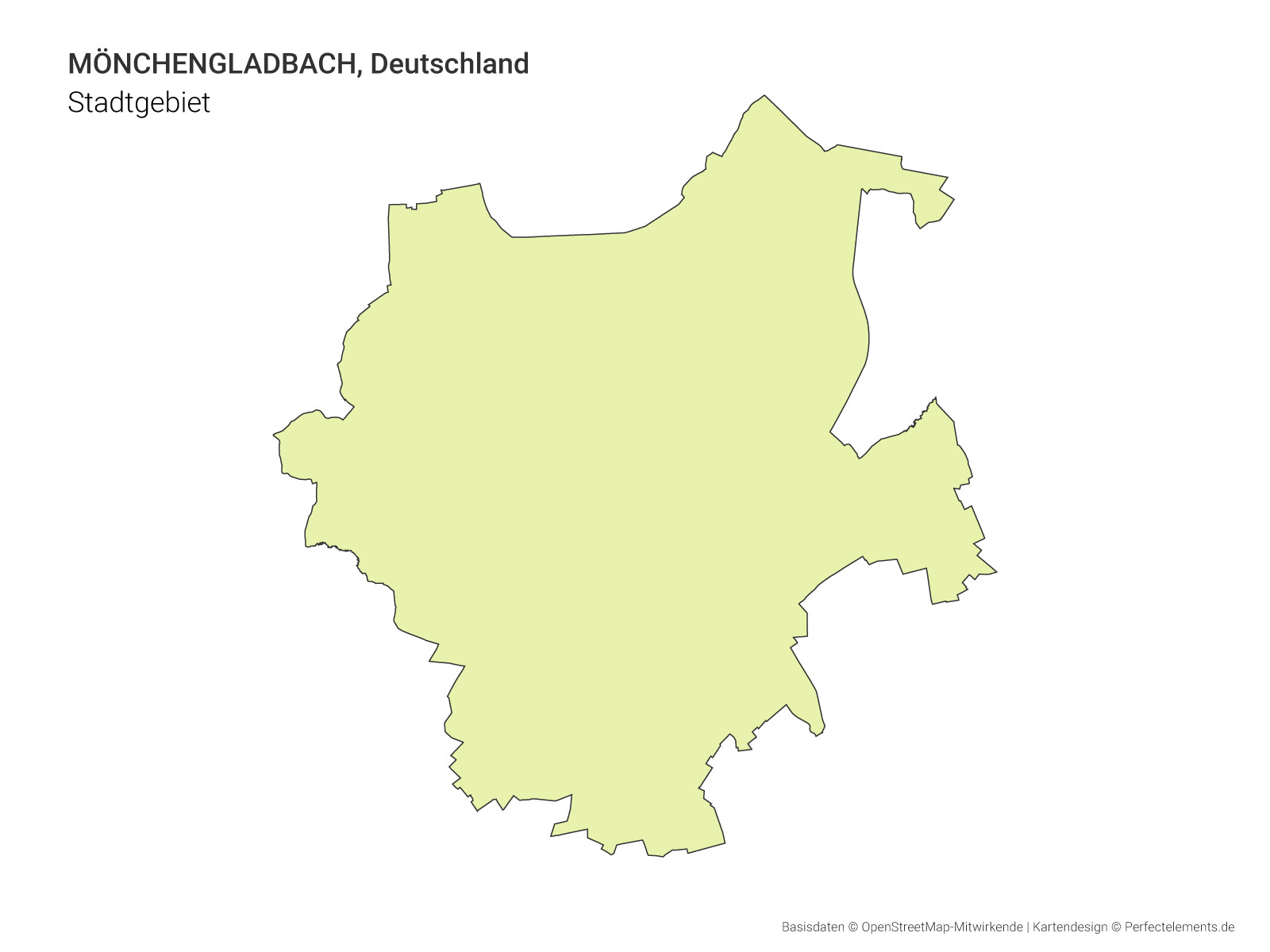 Vektor-Stadtkarte mit dem Stadtgebiet von Mönchengladbach