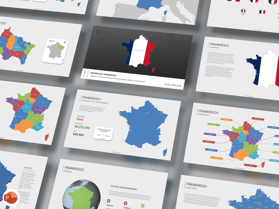 PowerPoint: Karten-Set Frankreich