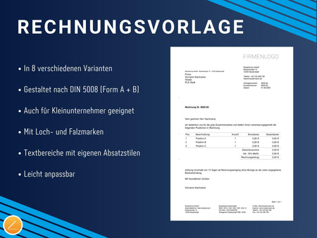 Rechnungsvorlage für Pages in 8 verschiedenen Varianten