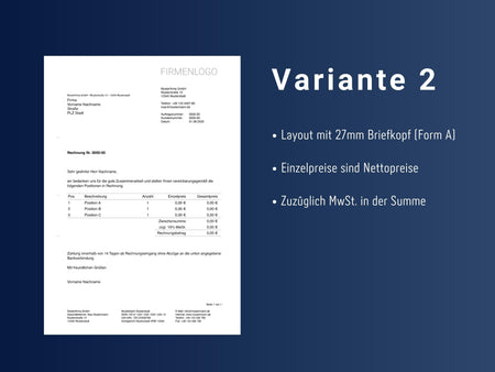 Rechnungsvorlage für Pages (Variante 2)