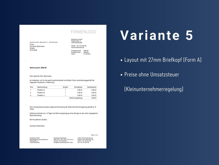 Rechnungsvorlage für Pages (Variante 5)