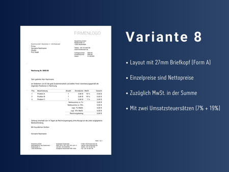 Rechnungsvorlage für Pages (Variante 8)