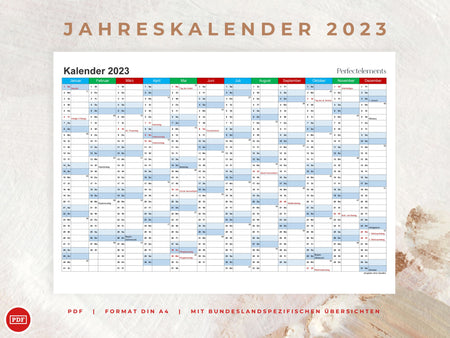 Jahreskalender 2023 im PDF-Format