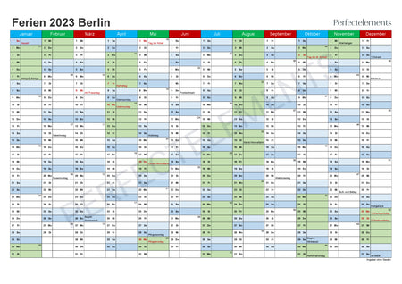 Jahreskalender 2023 im PDF-Format (Bundesland Berlin)