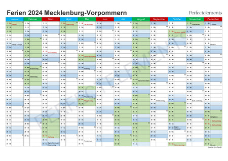 Jahreskalender 2024 im PDF-Format (Bundesland Mecklenburg-Vorpommern)