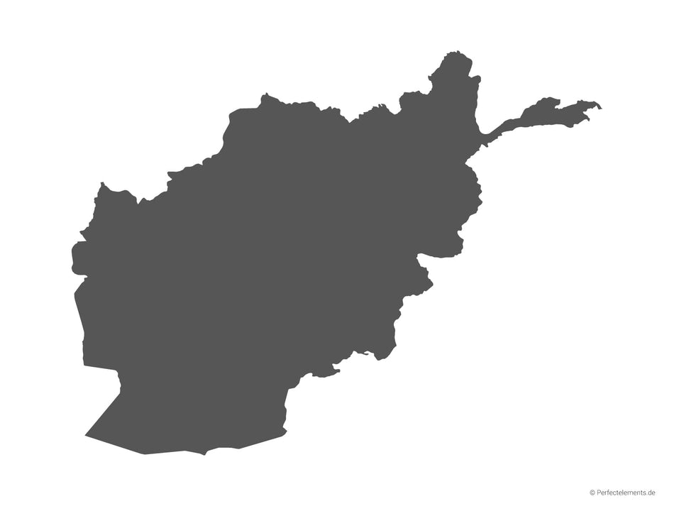 Vektor-Landkarte von Afghanistan (Einfarbig)