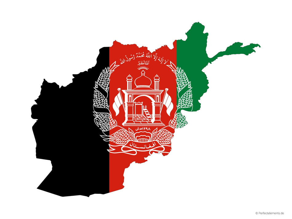 Vektor-Landkarte von Afghanistan (Flagge)