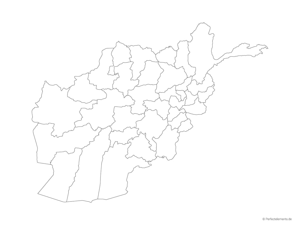 Vektor-Landkarte von Afghanistan (Outline mit Regionen)