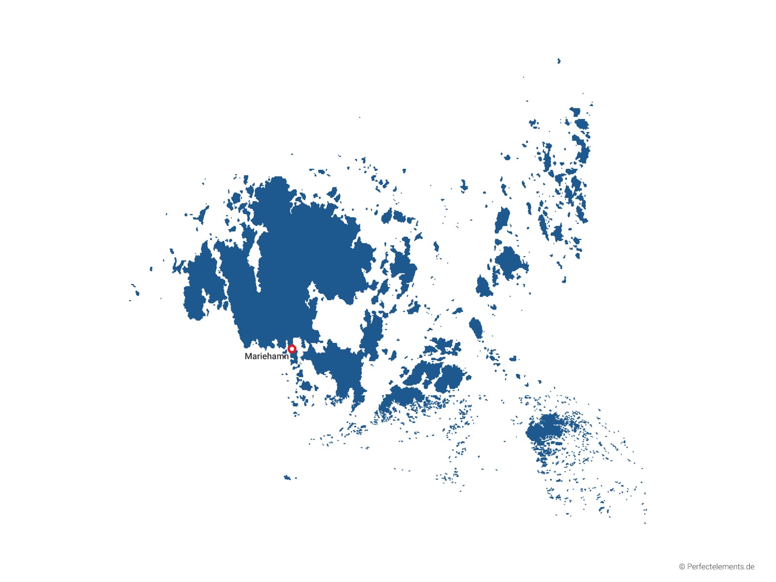 Vektor-Landkarte von Åland (Einfarbig mit Hauptstadt)