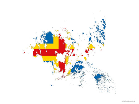 Vektor-Landkarte von Åland (Flagge)