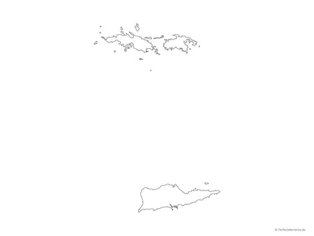 Vektor-Landkarte der Amerikanischen Jungferninseln (Outline)