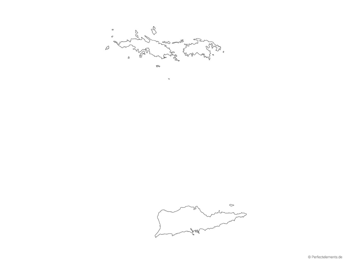 Vektor-Landkarte der Amerikanischen Jungferninseln (Outline mit Regionen)