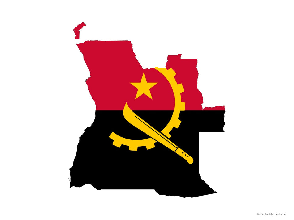 Vektor-Landkarte von Angola (Flagge)