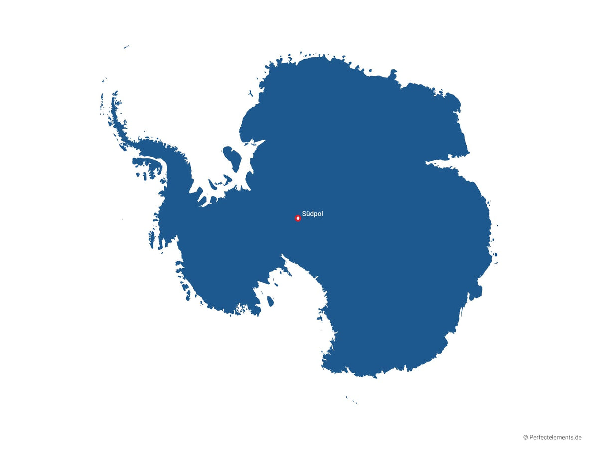 Vektor-Landkarte von Antarktika (Einfarbig mit Hauptstadt)