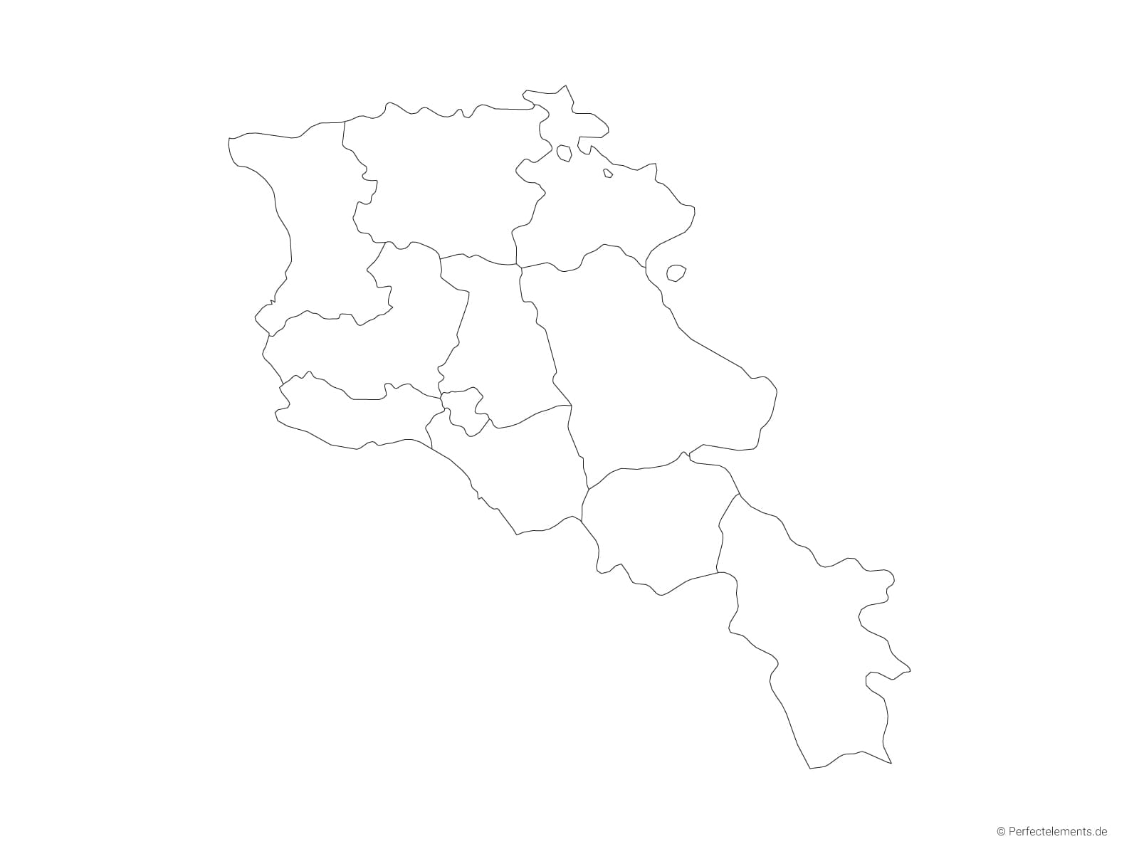 Vektor-Landkarte von Armenien (Outline mit Regionen)