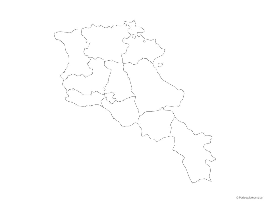 Vektor-Landkarte von Armenien (Outline mit Regionen)