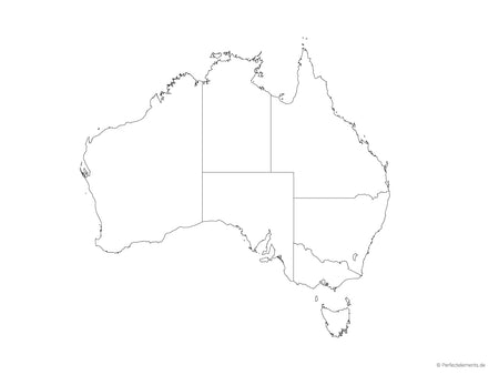 Vektor-Landkarte von Australien (Outline mit Regionen)