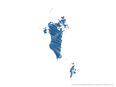 Vektor-Landkarte von Bahrain (Scribble)