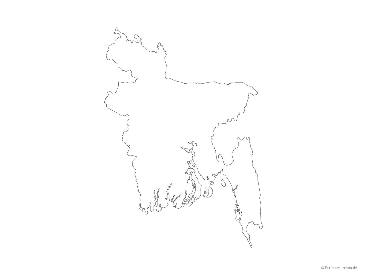 Vektor-Landkarte von Bangladesch (Outline)