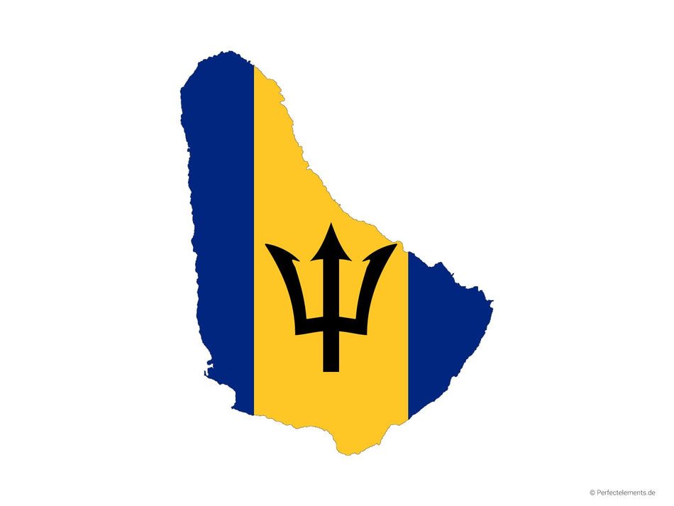 Vektor-Landkarte von Barbados (Flagge)