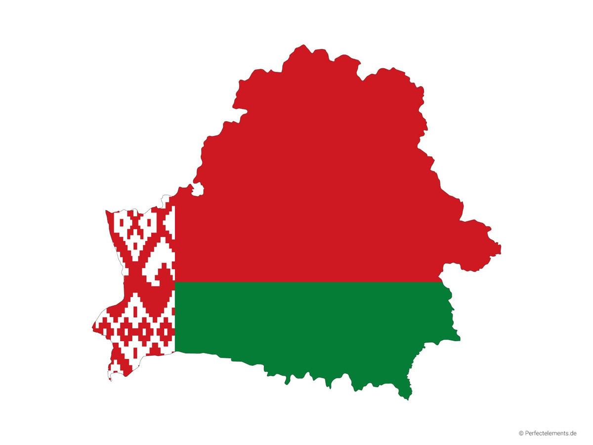 Vektor-Landkarte von Belarus (Flagge)