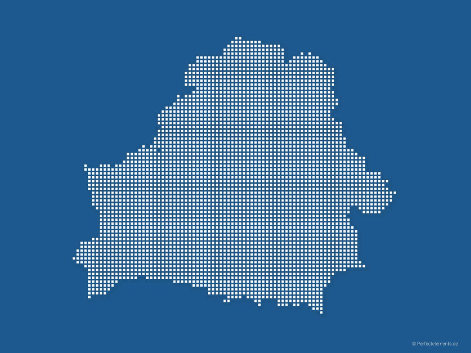 Vektor-Landkarte der Belarus (Punkte eckig, blau)